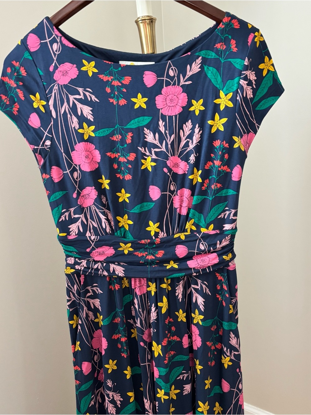 Boden Clarissa Forest Garden Charm Green Blue Sleeveless Midi Dress Size 6 - Picture 2 of 10